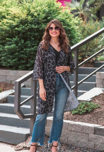 PREORDER: Spot on Leopard Charcoal Kimono