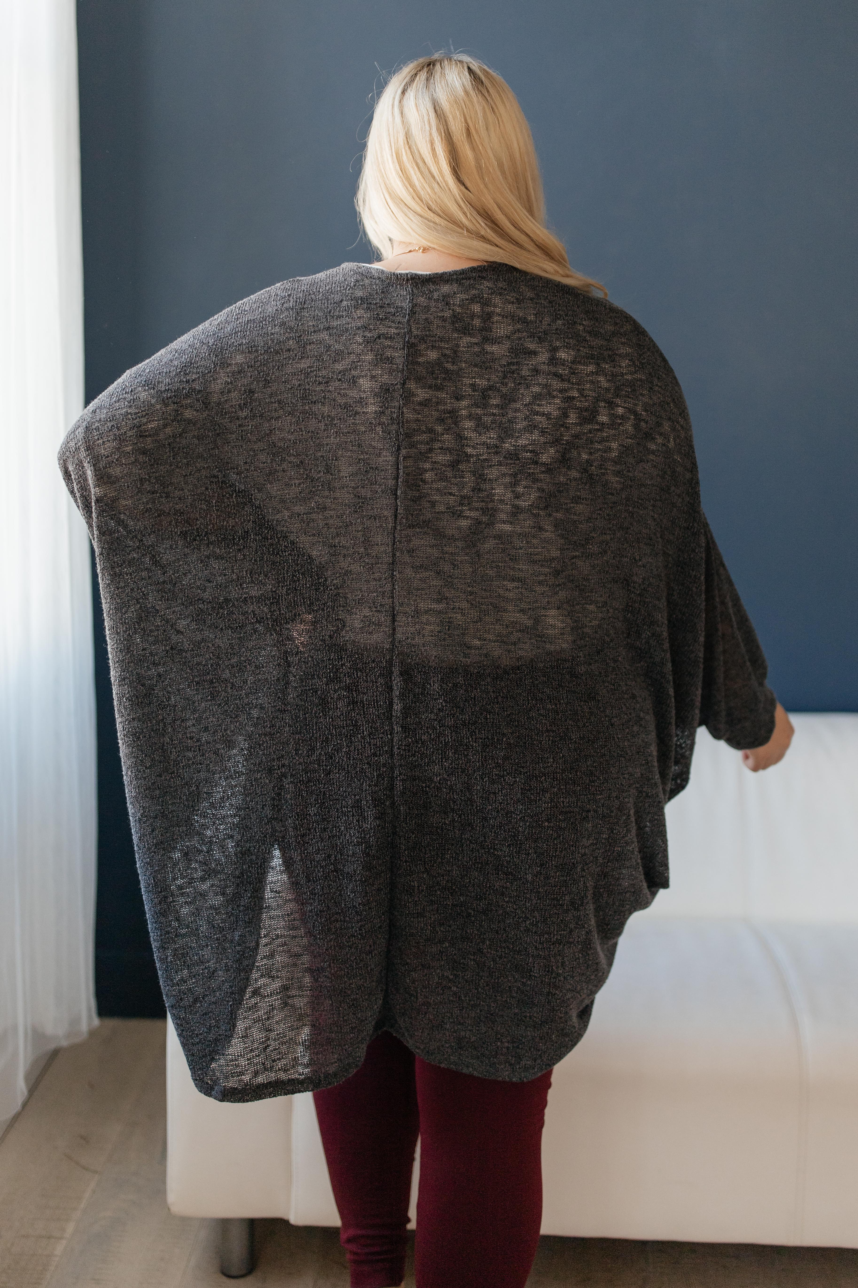 Slouchy Vibe Cardigan in Charcoal