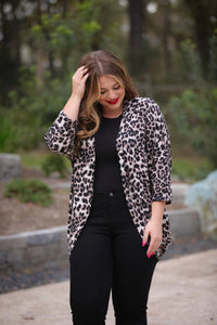 PREORDER: Sierra Cocoon Leopard Cardigan in Black