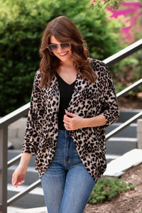 PREORDER: Sierra Cocoon Leopard Cardigan in Brown