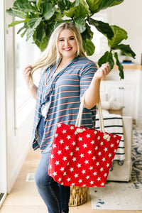 Sporty Striped Cardi In Blue