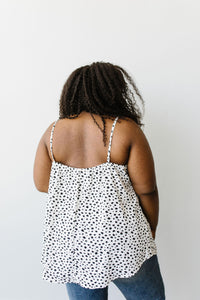 Spotted Contrast Camisole In Ivory